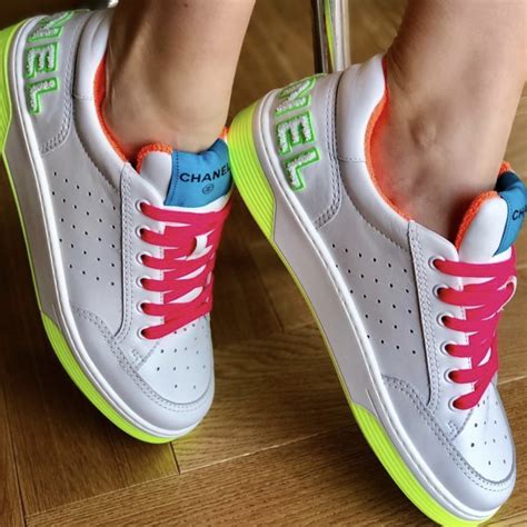 chanel spring-summer 2020 white & neon trainers